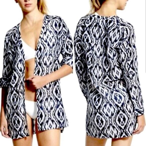 Athleta Other - Athleta Ikat Kaftan Tunic Shirt Dress Swim Cover, XSmall